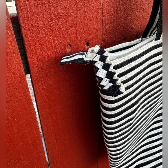 Villager by Liz Claiborne Striped Black and White Women's Tote Bag - Picture 2 of 11